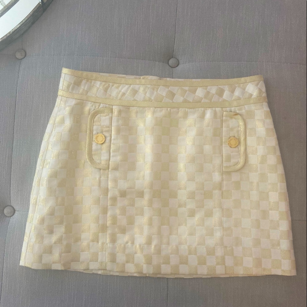 Lilly Pulitzer Gold Mini Skirt
